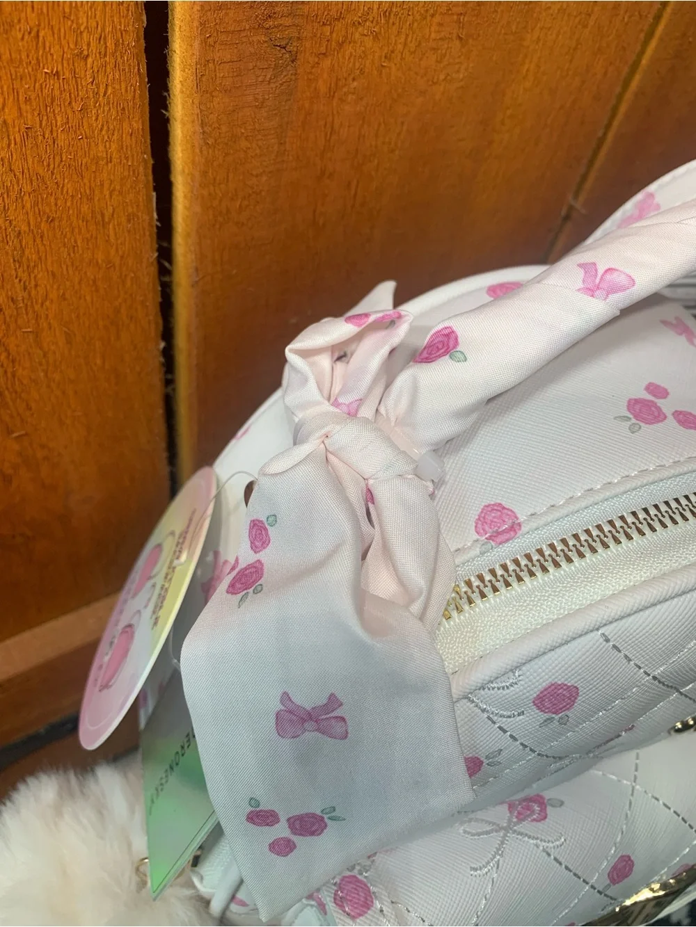 Under One Sky Girls Quilted Mini Convertible Floral Backpack Purse with Bow NWT